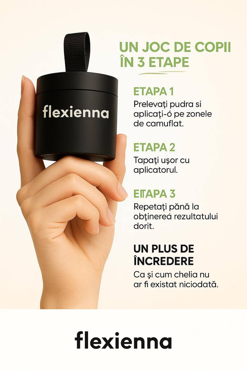 Pudră Capilară Flexienna™ – Camuflați instantaneu zonele fără păr